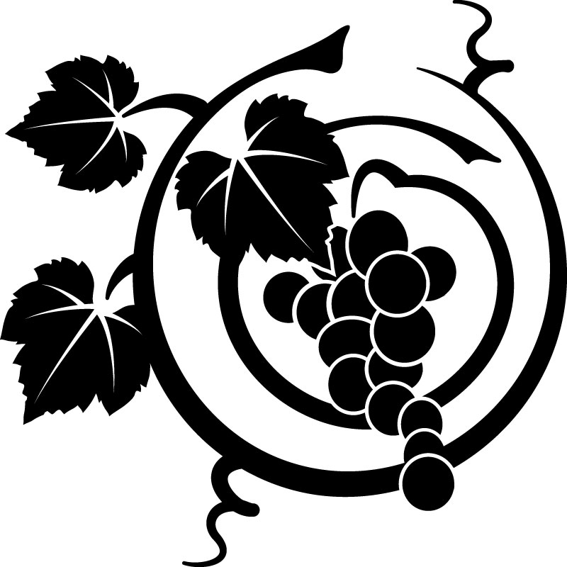 Wreath of vines and grapes