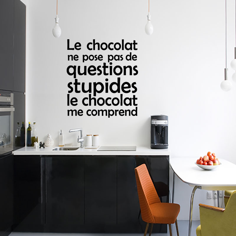 Sticker cuisine Le chocolat ne pose pas de questions
