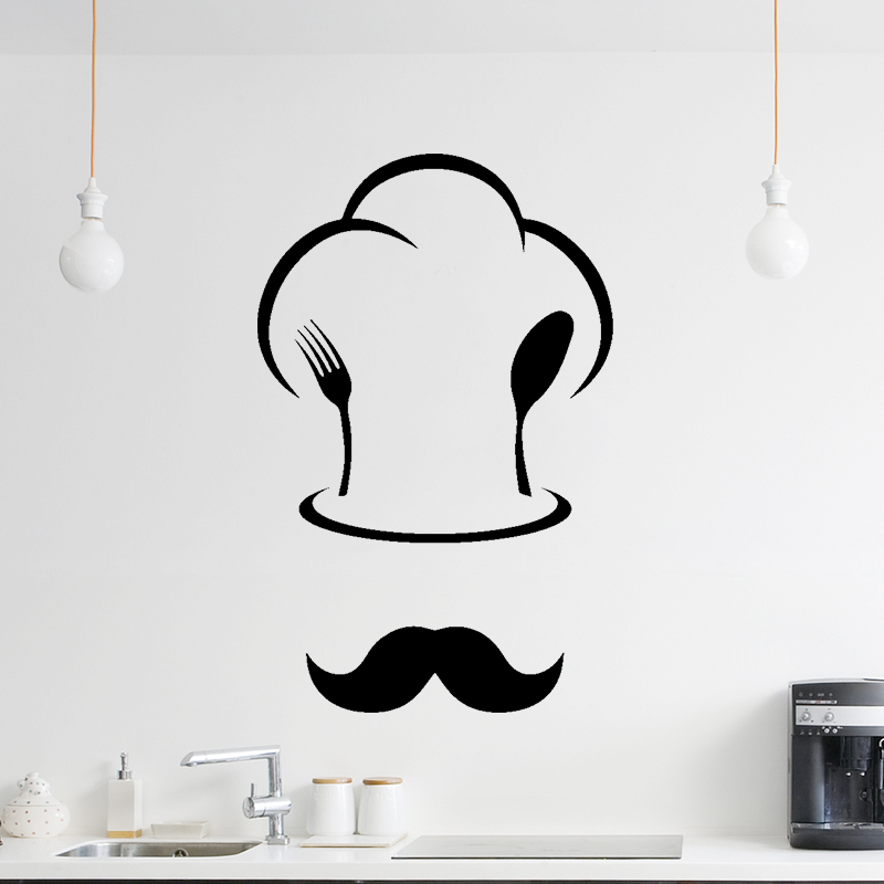 Sticker cuisine Toque de chef et moustache