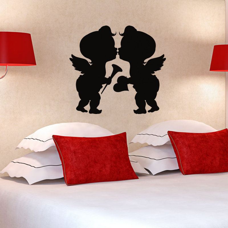 Wall decal Kissing cupids