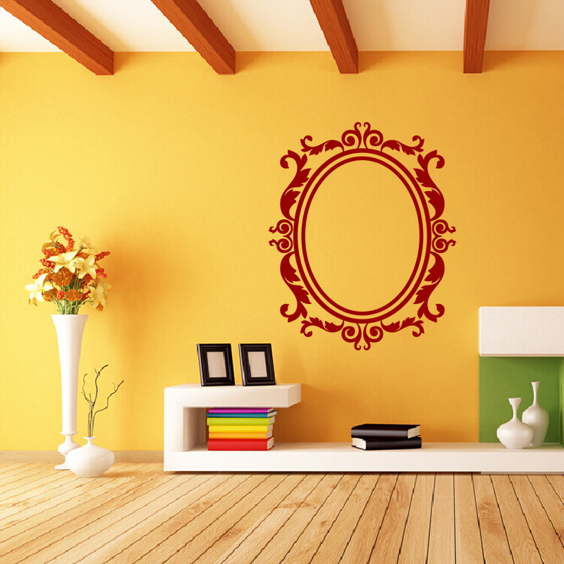 Wall Decal Baroque Design Mirror Like, Best Wall Stickers Design For Living Room