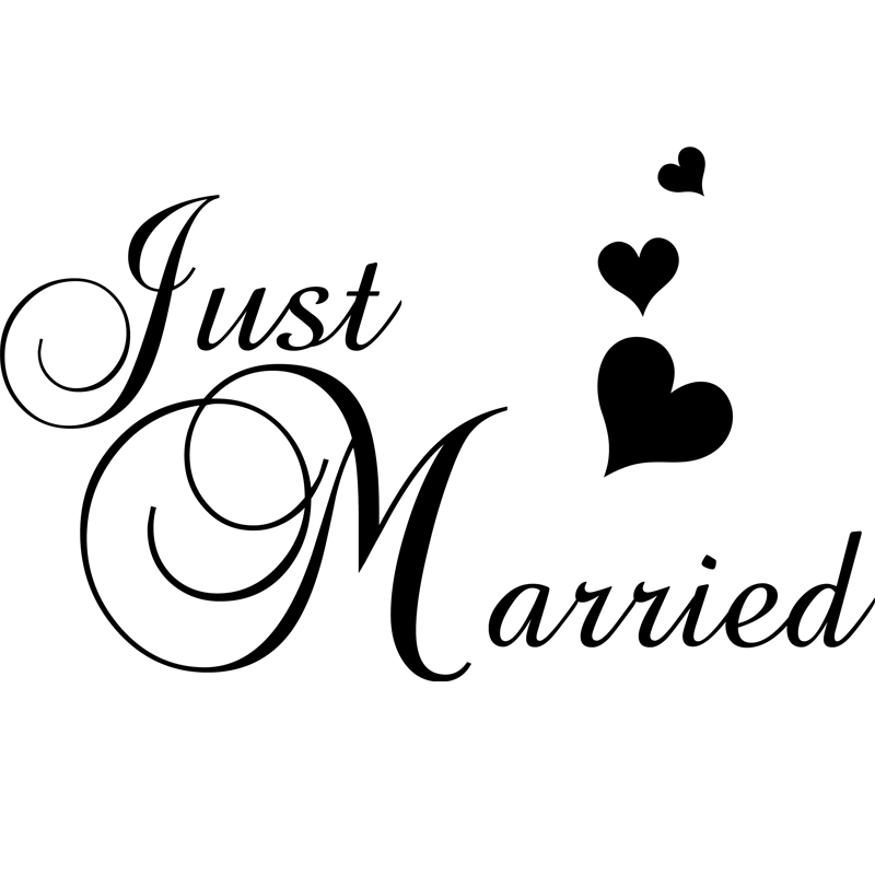 Stickers muraux pour chambre - Sticker mural Design Just married