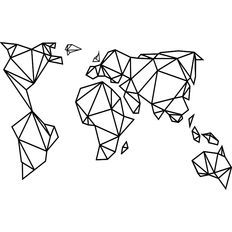 Sticker Carte du monde design 