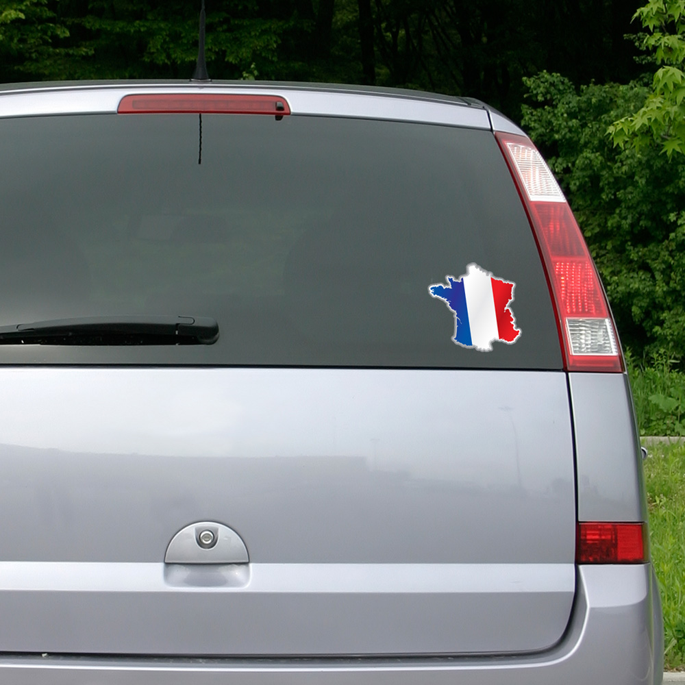 Sticker Drapeau de la France à l'intérieur de la forme pays
