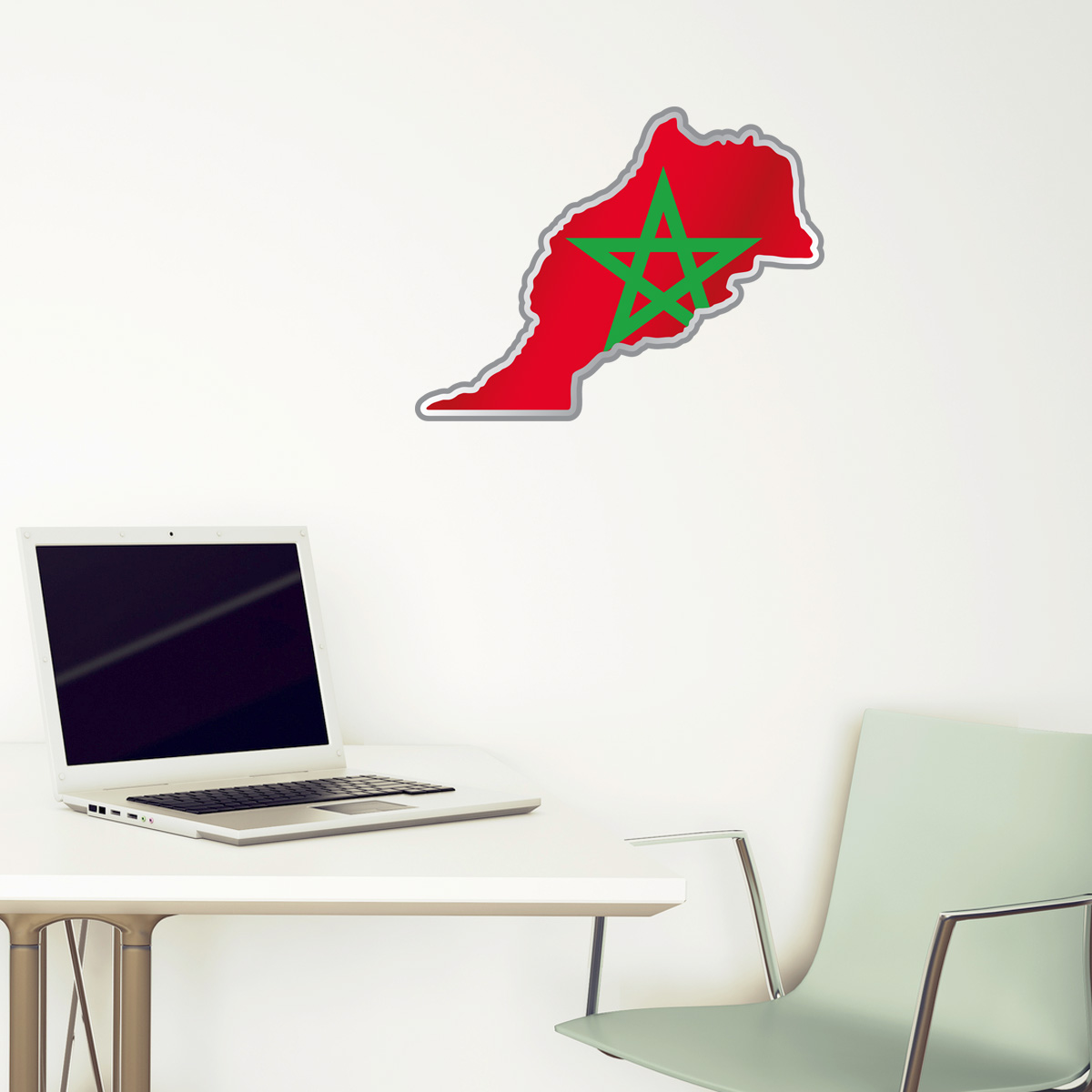 Pegatina Bandera de Marruecos dentro Forma de país
