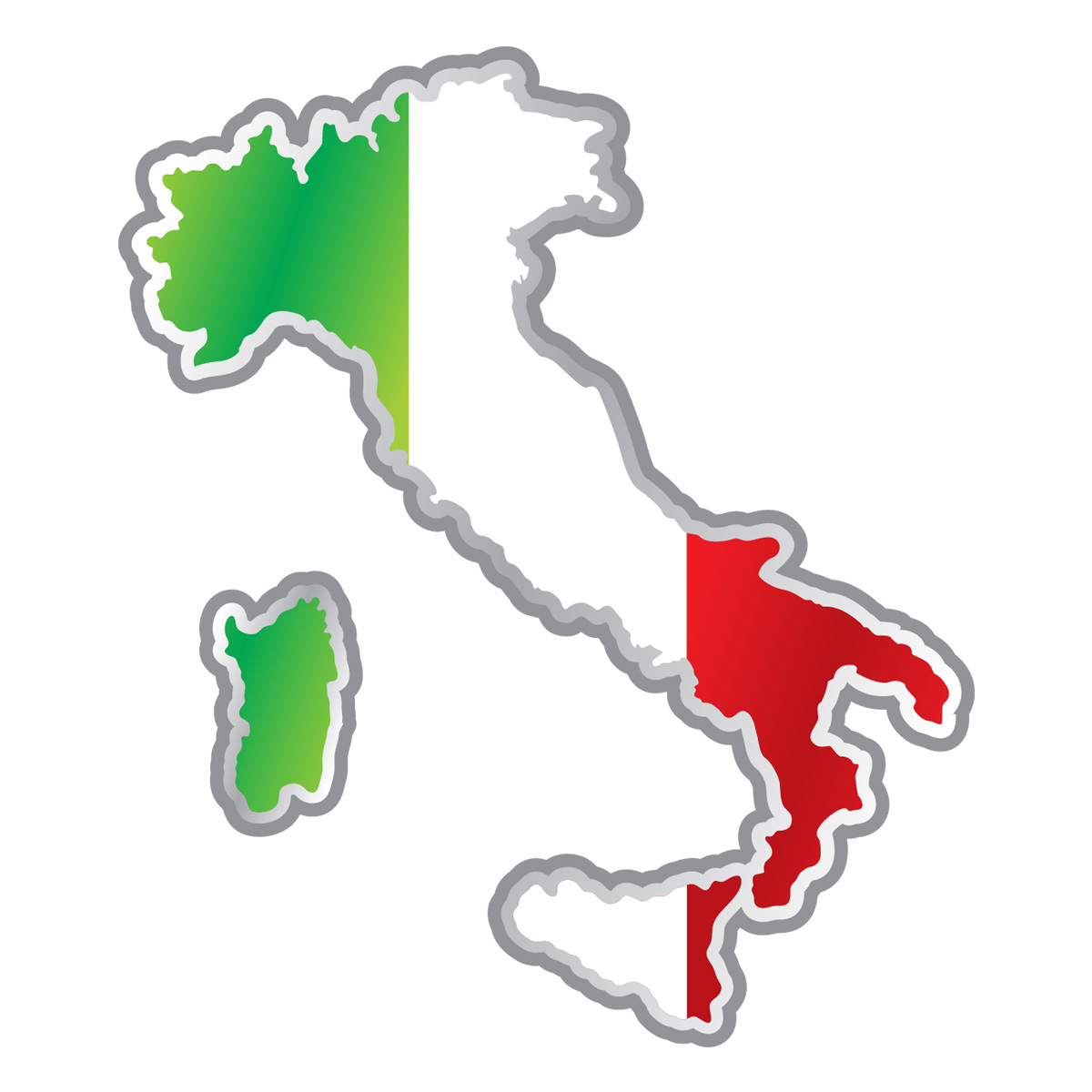 Sticker Drapeau carte italien