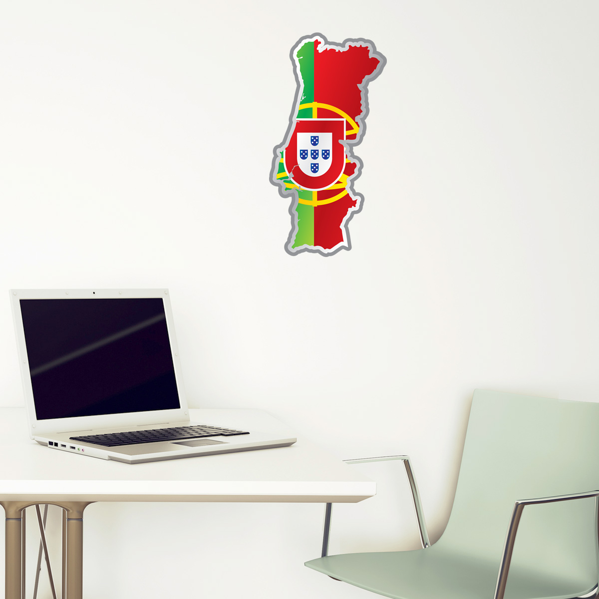 Pegatina Bandera portuguesa dentro Forma de país