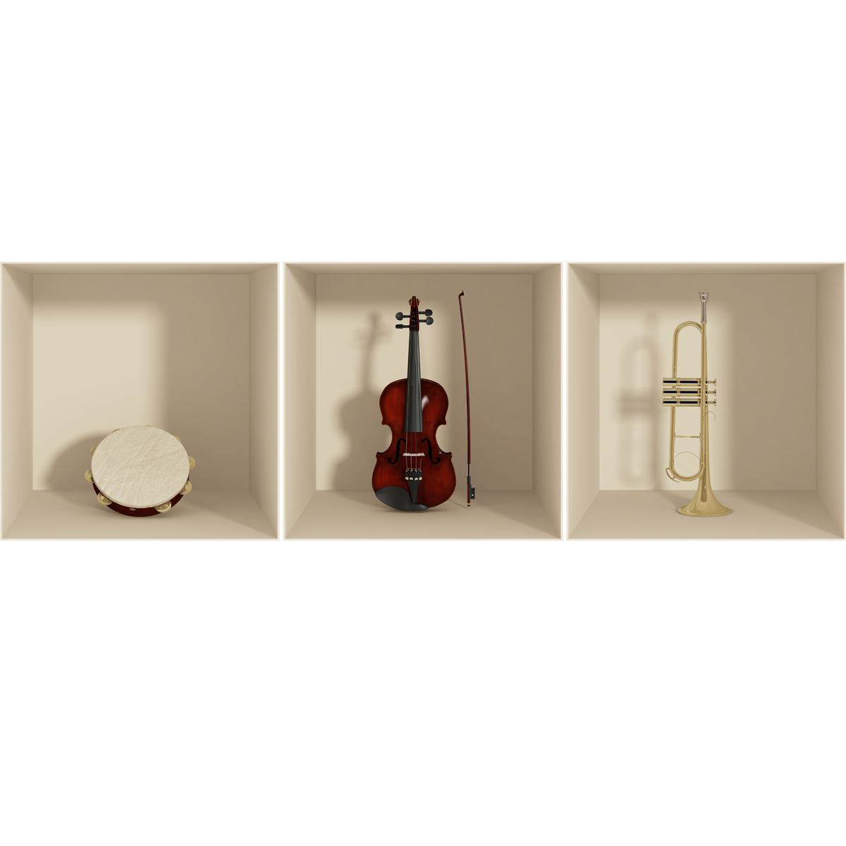 Wall decal 3D Musical Instruments