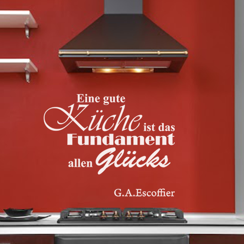 Sticker Eine gute Küche ist das Fundament allen Glücks -...