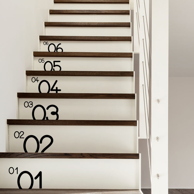 Sticker escalier chiffres