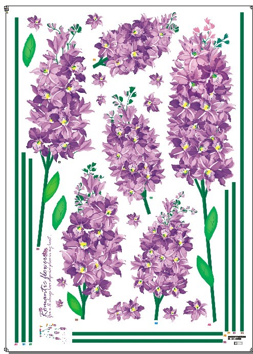 Adhesivo flores Iris violetas
