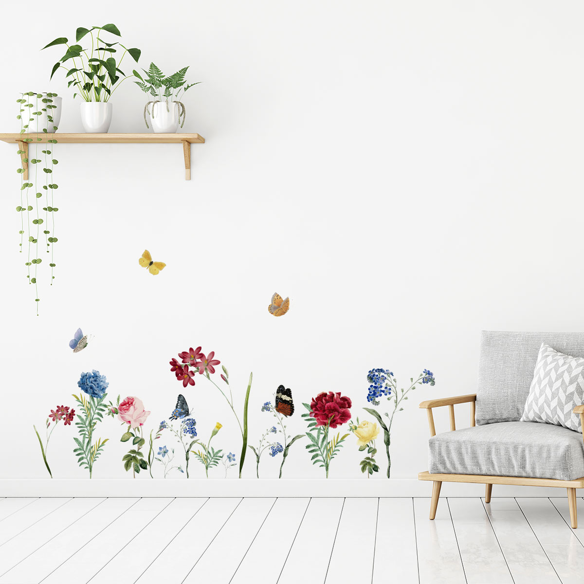 Wall decal flower in the garden