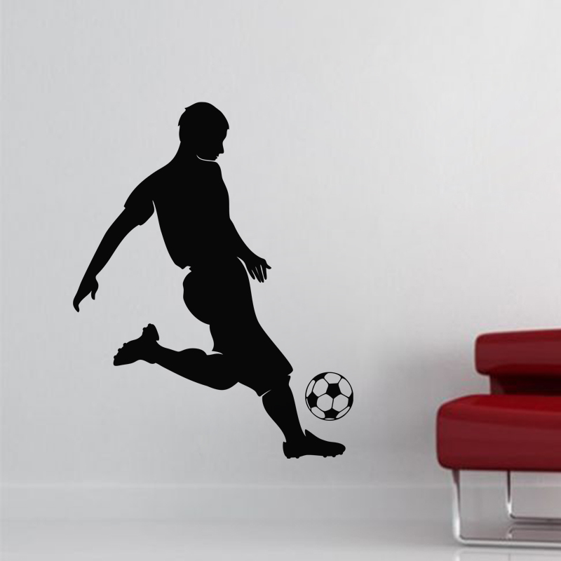 Stickers muraux football. Sticker joueur de foot en action