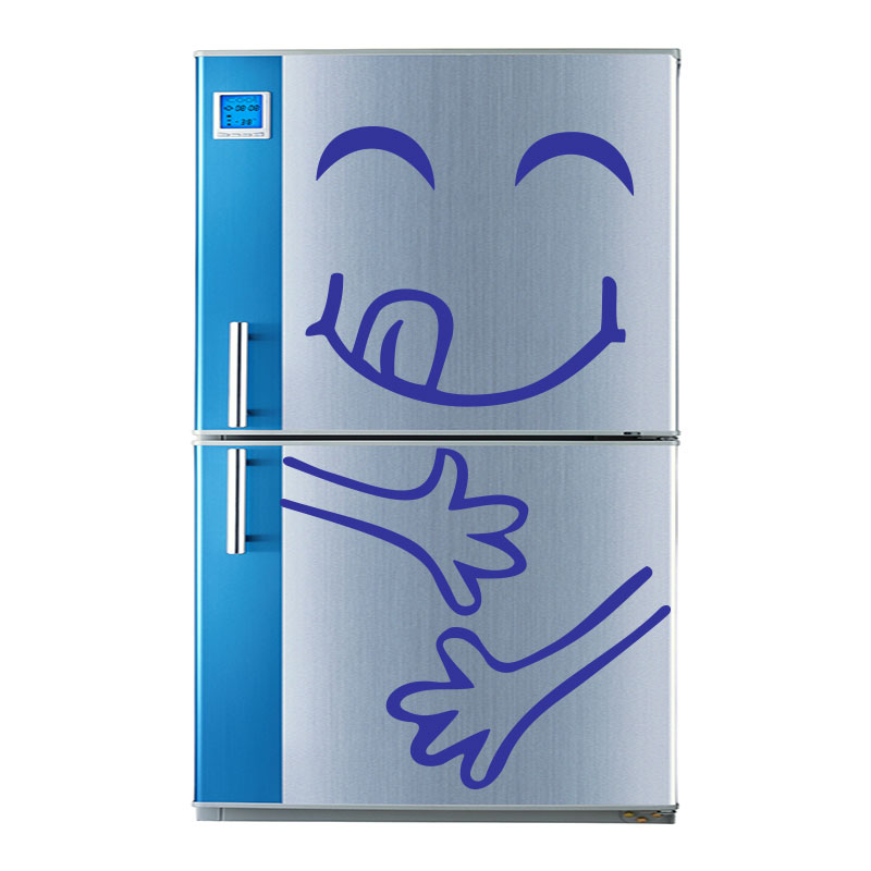 Wall decal fridge smiley satisfied