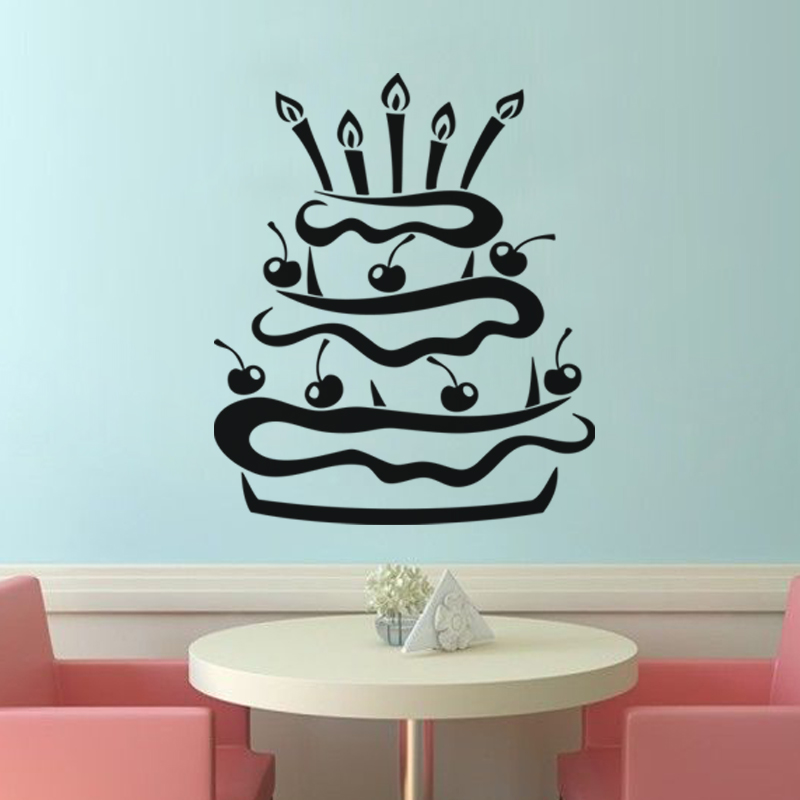Sticker Joyeux anniversaire avec un gâteau - Stickers STICKERS CITATIONS  Enfants - ambiance-sticker