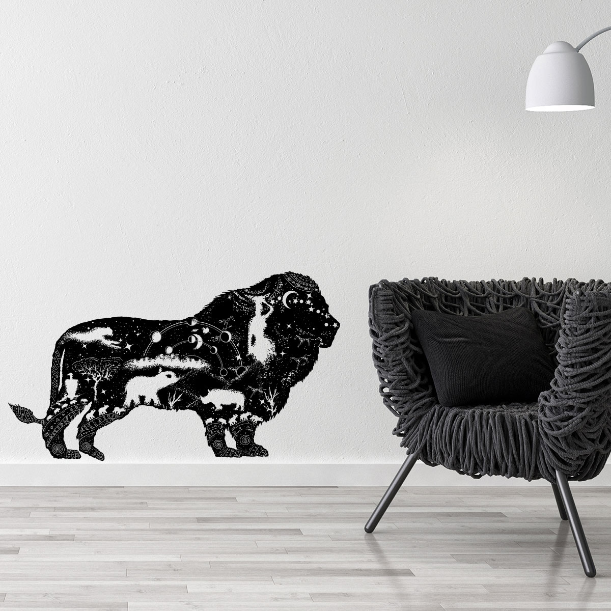 Wall decal hipster lion