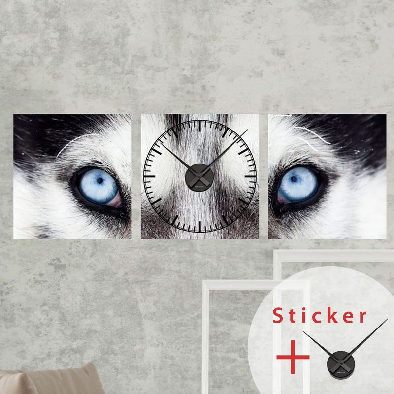 Sticker horloge Design Visage de loup