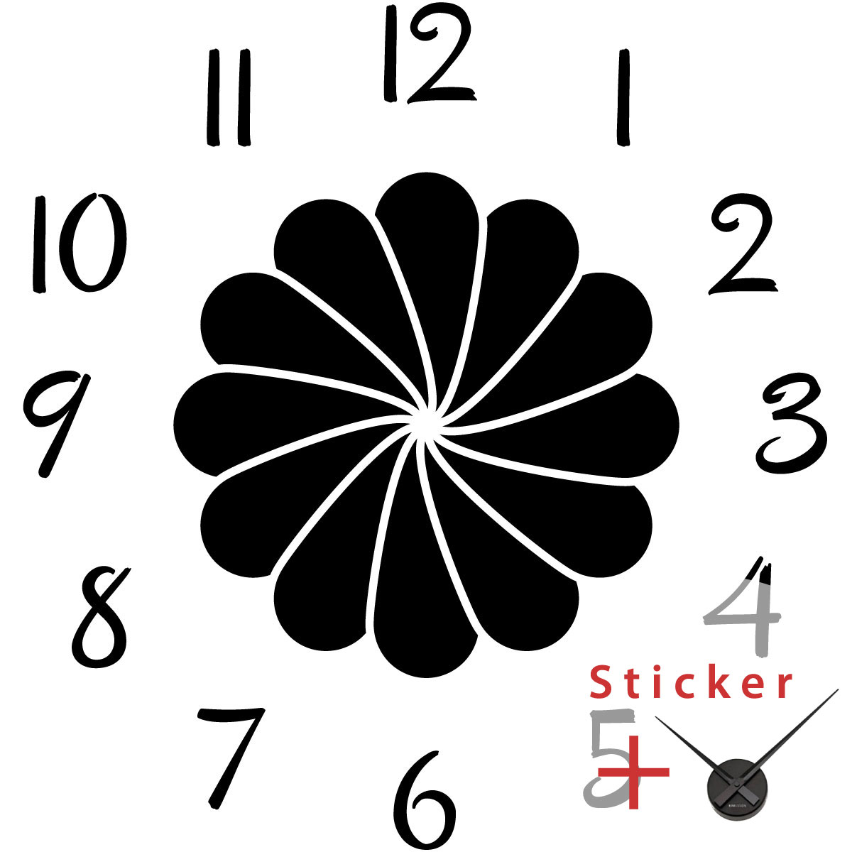 Sticker horloge marguerite