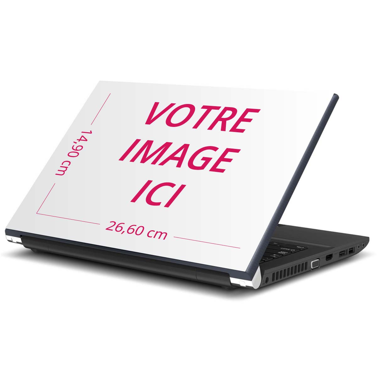 Sticker image personnalisable PC portable 12 pouces - 14.9x26.6cm