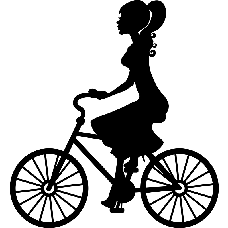 stickers fille sur bicyclette