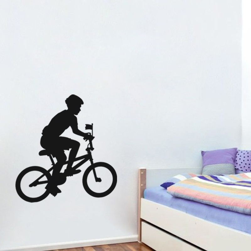 Wall decal Young man on a bicycle
