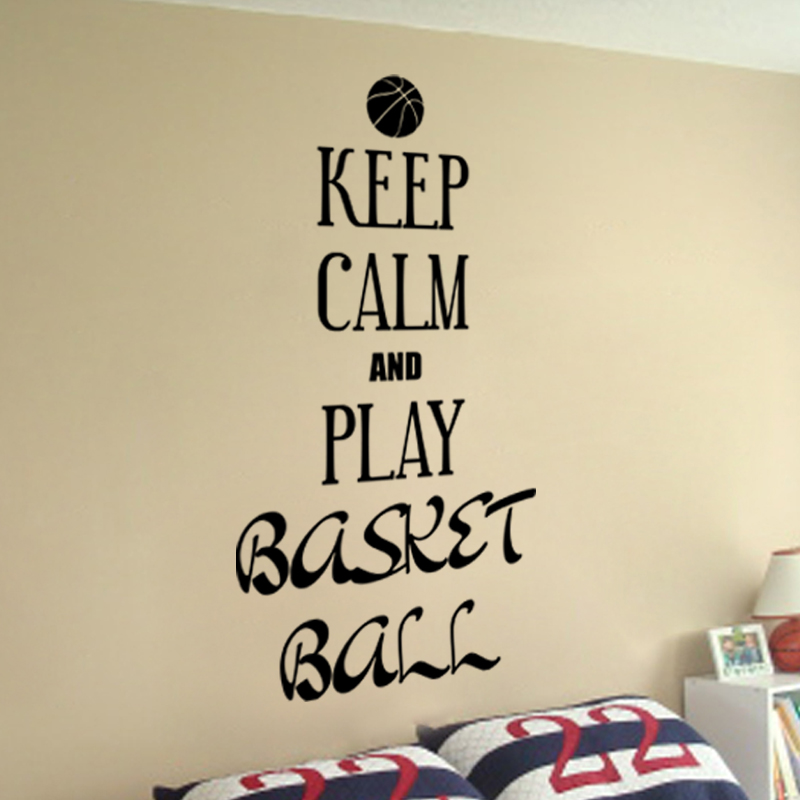 Pegatina Keep calm and play basket ball