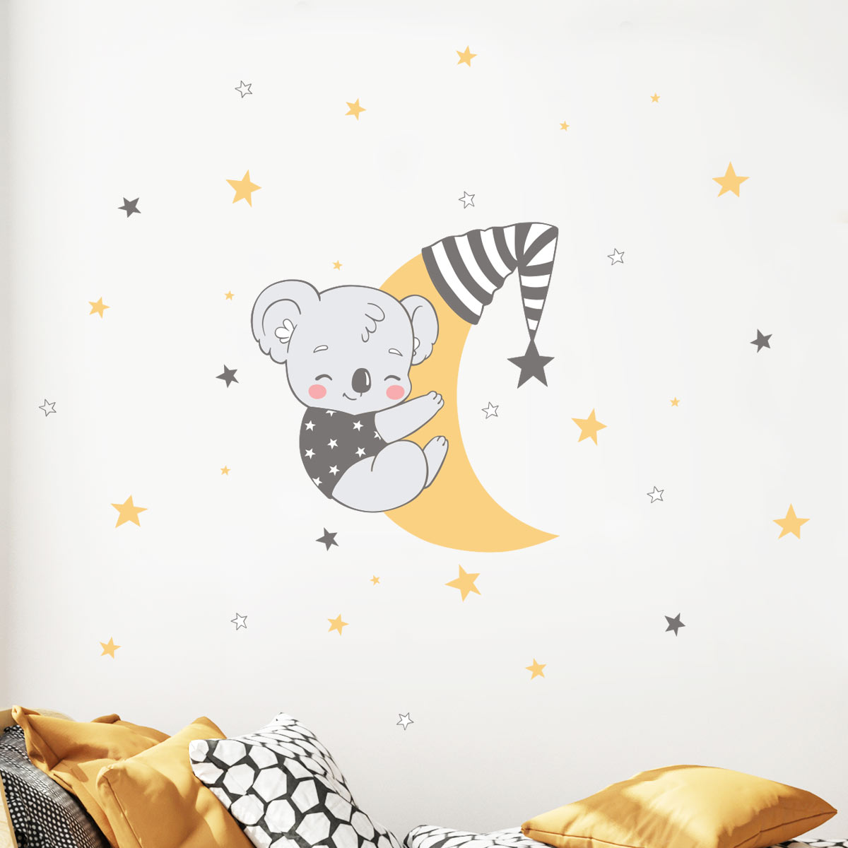 Sticker koala sur la lune + 100 étoiles