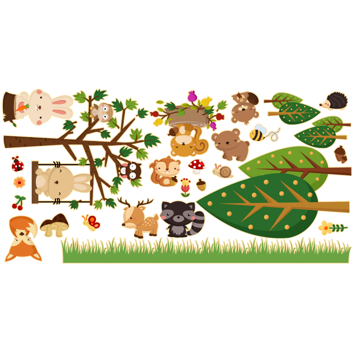Planche de stickers - Animaux de la forêt 1 - Deco Family