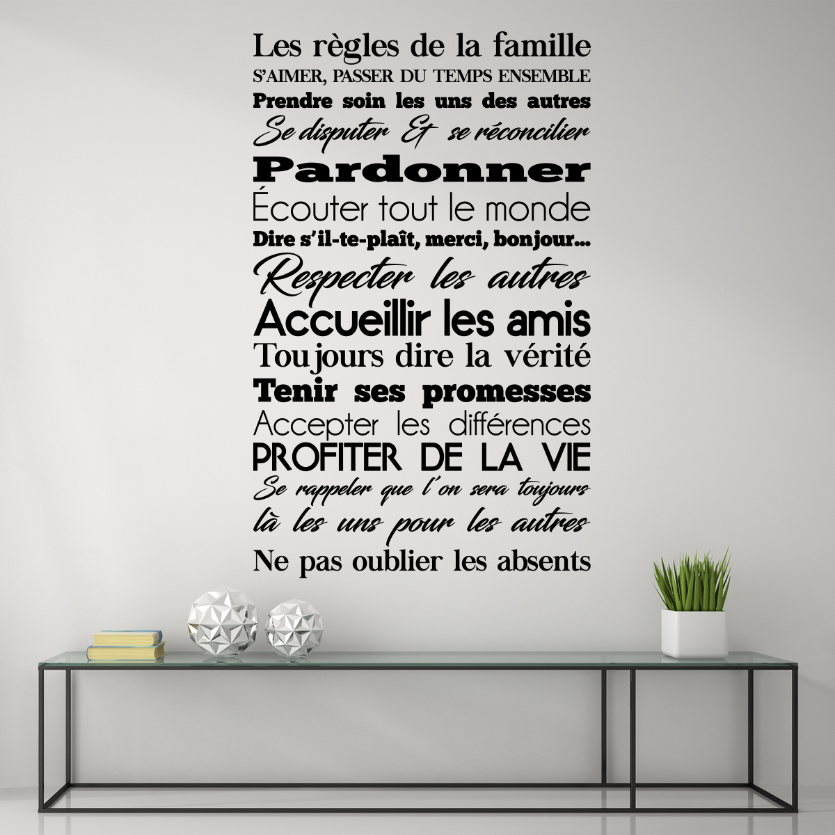 Sticker mural Règles de la Famille : Chez Rentreediscount Ma jolie