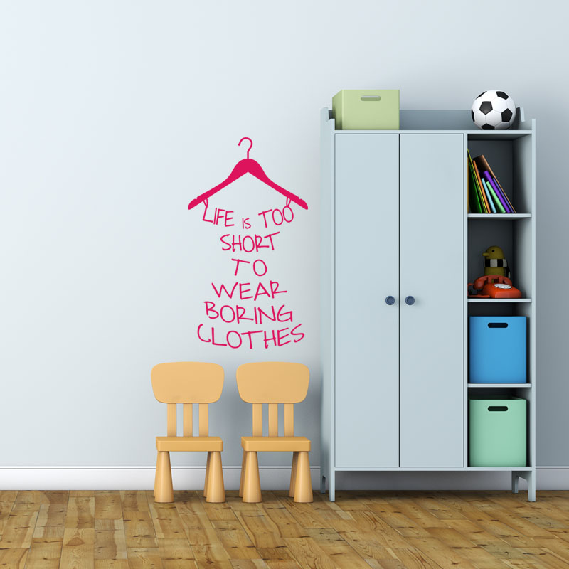 Life Is Too Short Clothes Vinyl Wall Sticker Decal Bedroom Laundry Room Quote J 