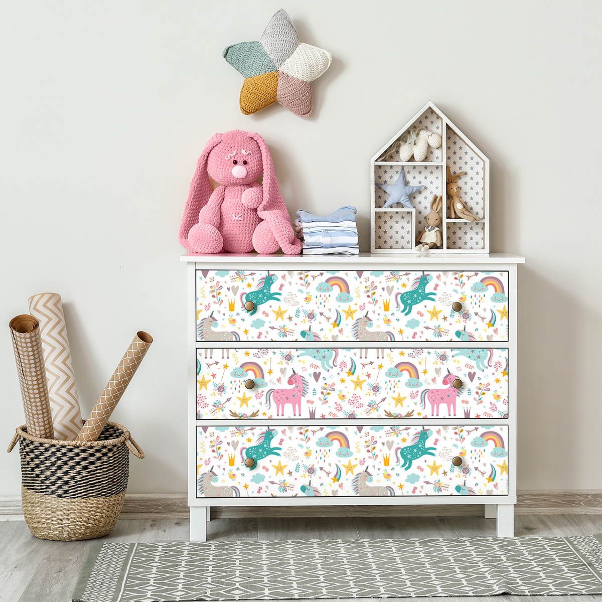 Sticker meuble pour enfant licornes enchantées – STICKERS MINI Meubles -  Ambiance-sticker