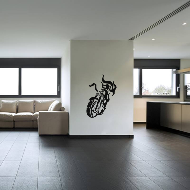 Wall decal Motorcycle on fire