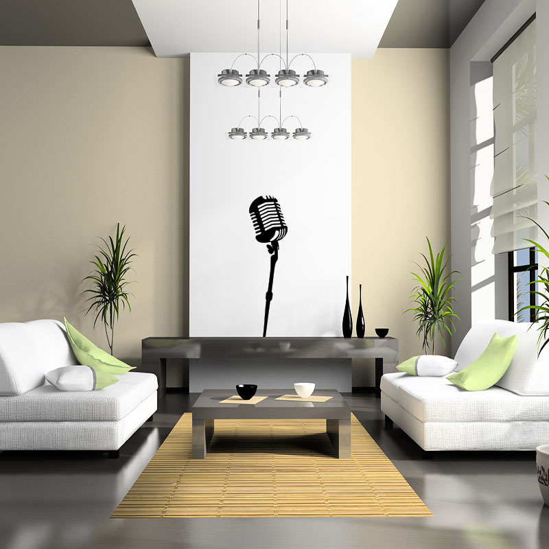 Music style microphone Wall decal
