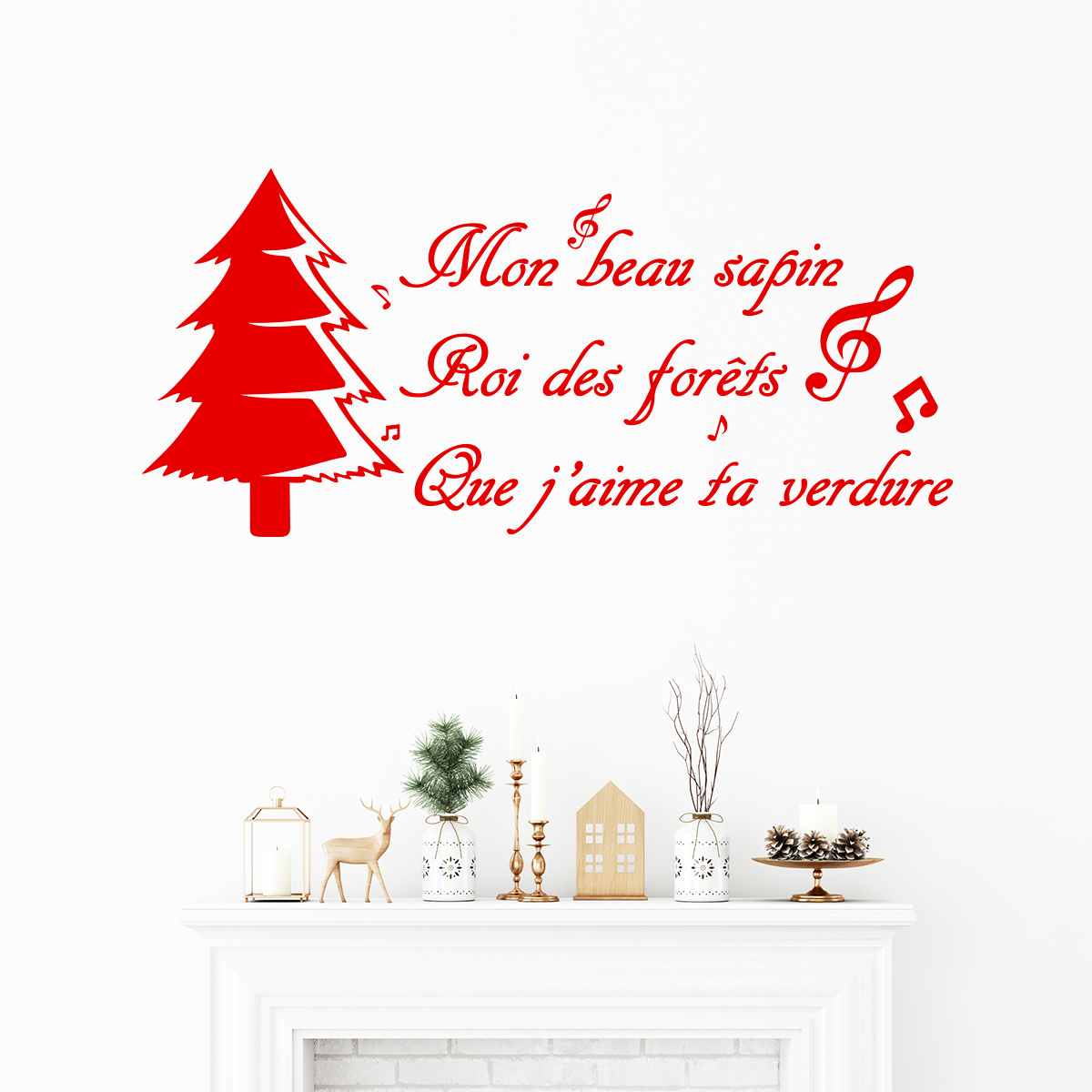 Sticker Noël mon beau sapin, roi des forêts