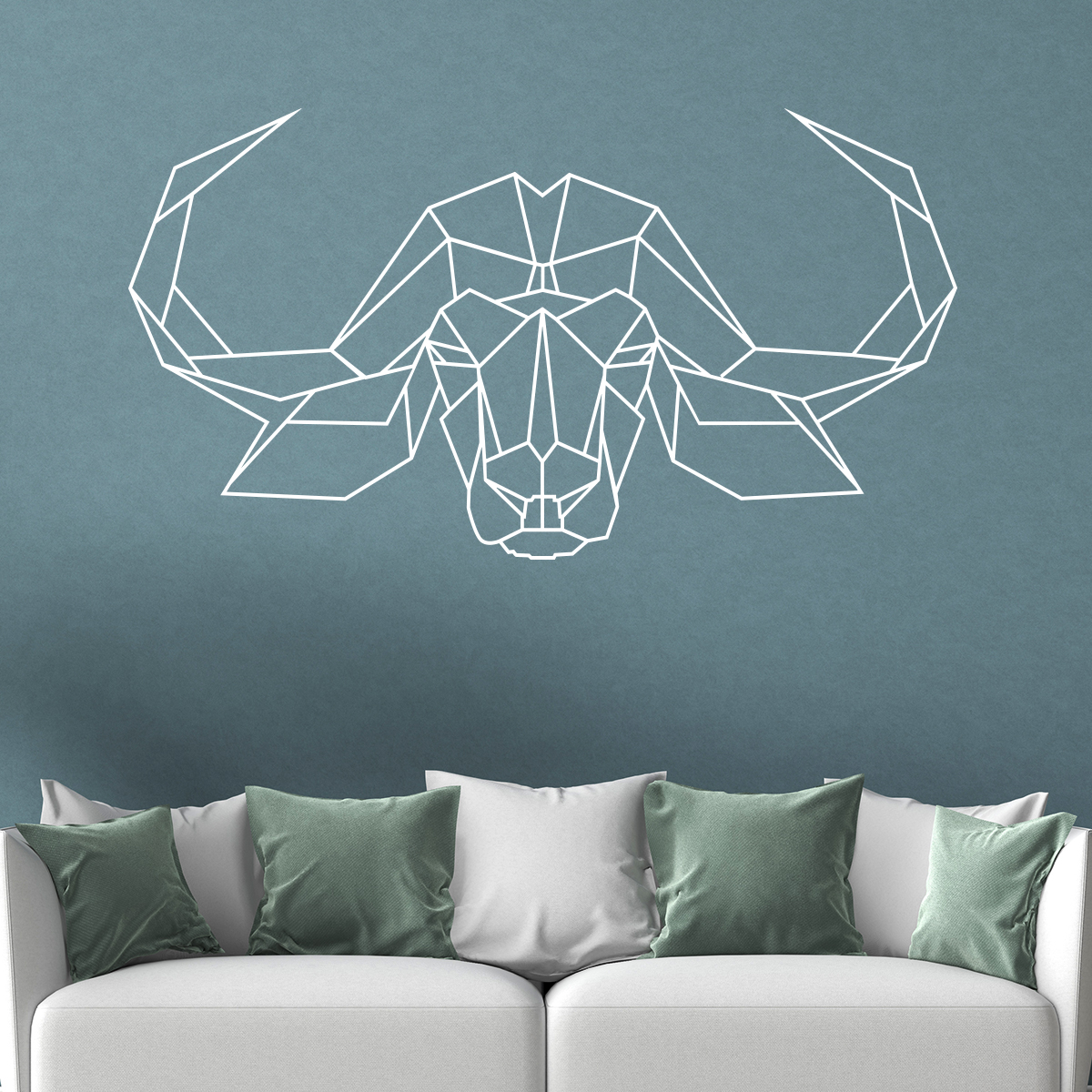 Wall decal Origami bison head