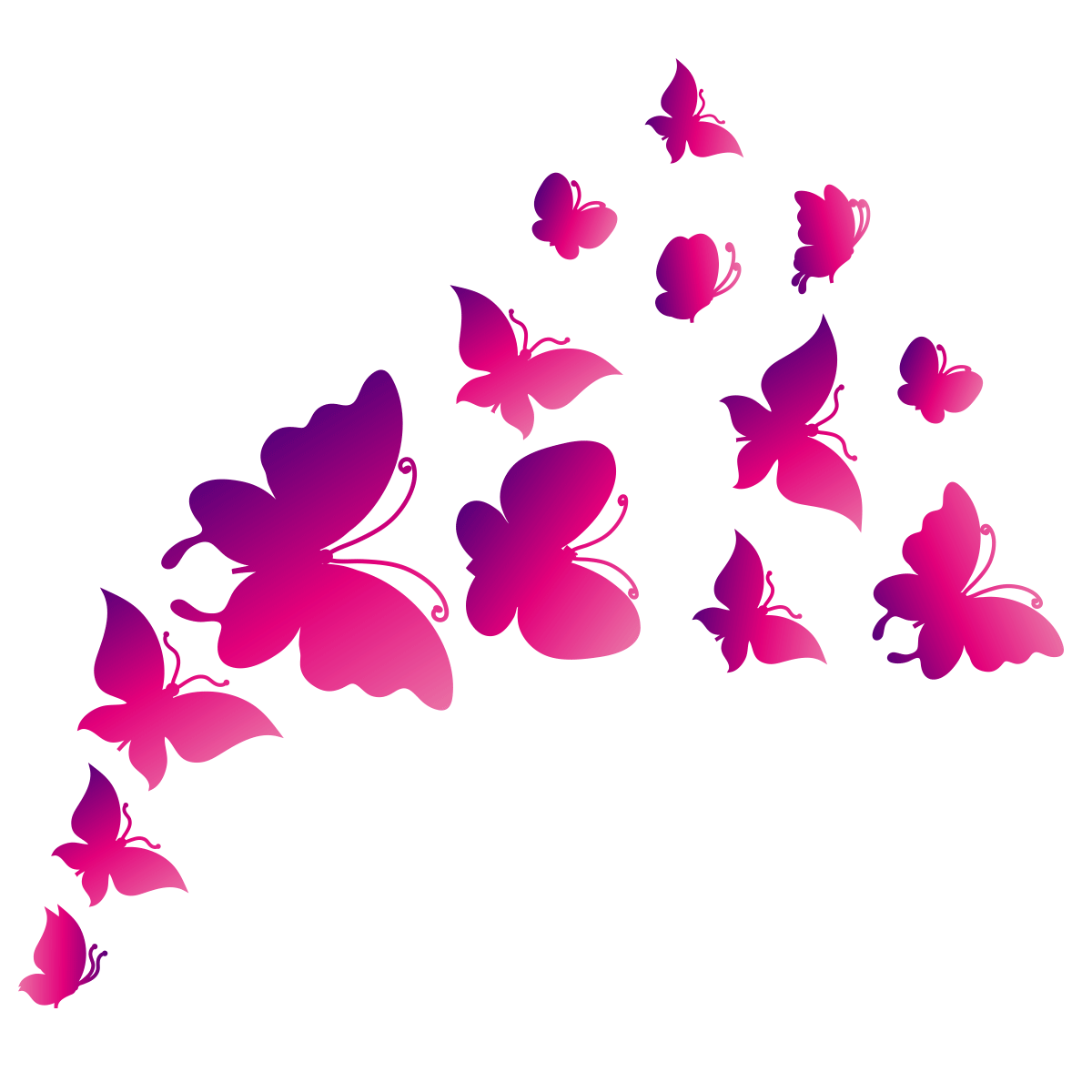 Décoration murale Papillon en Résine Rose et violet 24cmLx19cmH