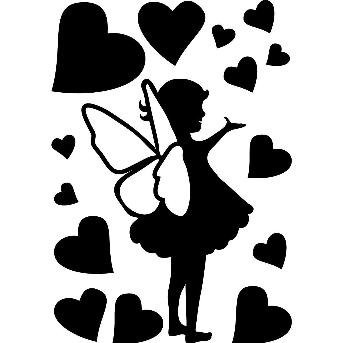 Little fairy with hearts decal