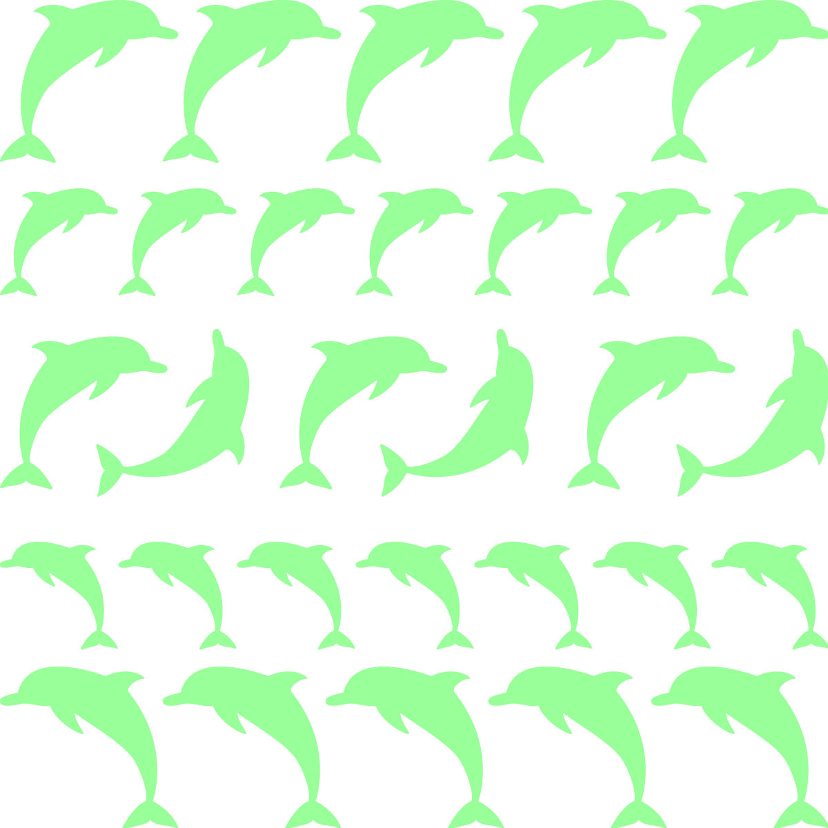 Muursticker fosforescerend  mini set 30 dolfijnen