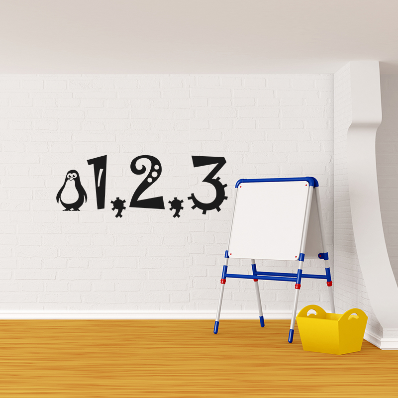 Wall decal Penguin standing 1,2,3