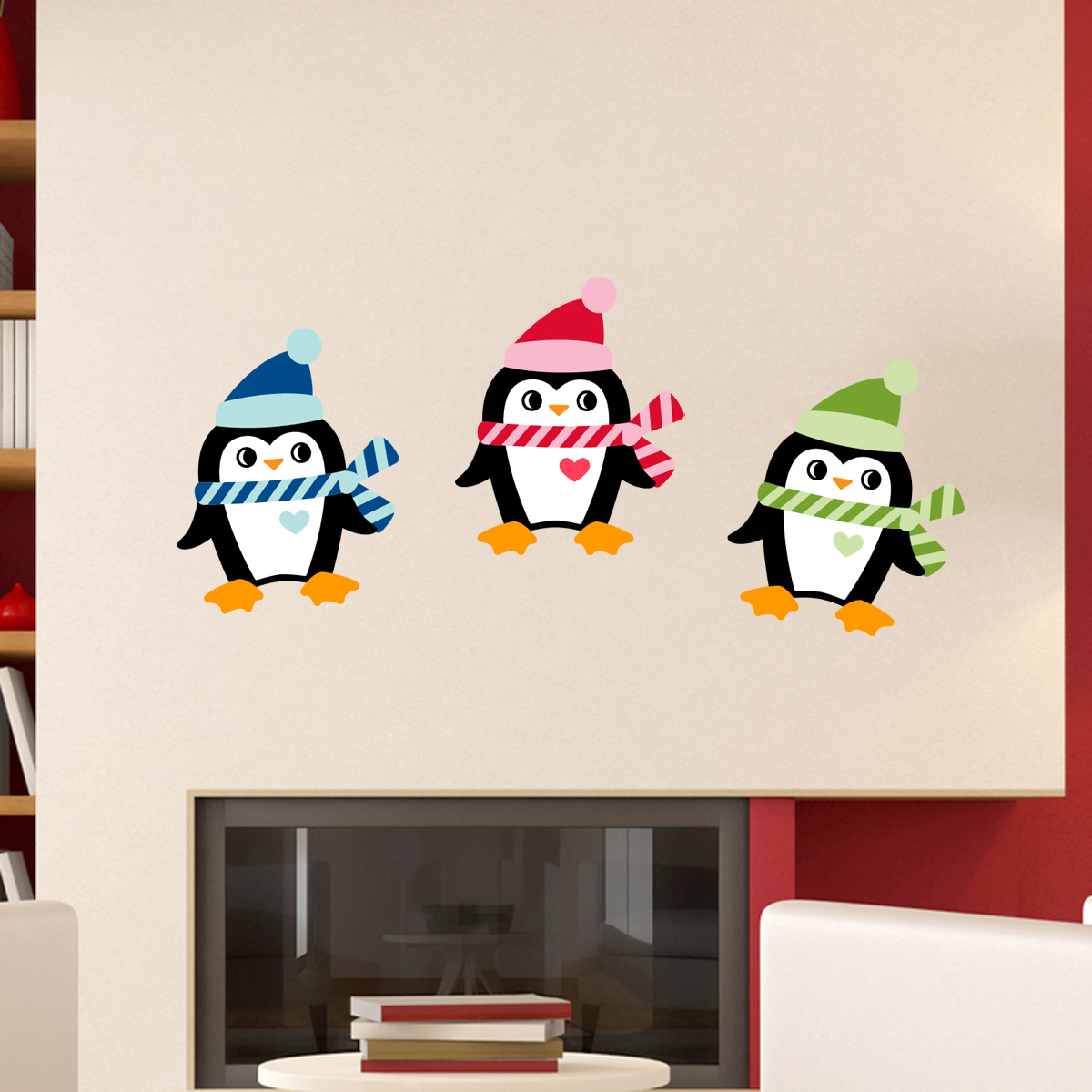 Sticker Pingouins de Noël