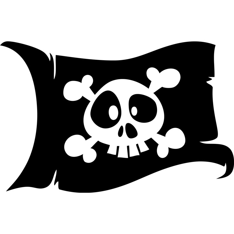 Sticker Mural Tête de mort Pirate - Autocollant Intérieur Pirate