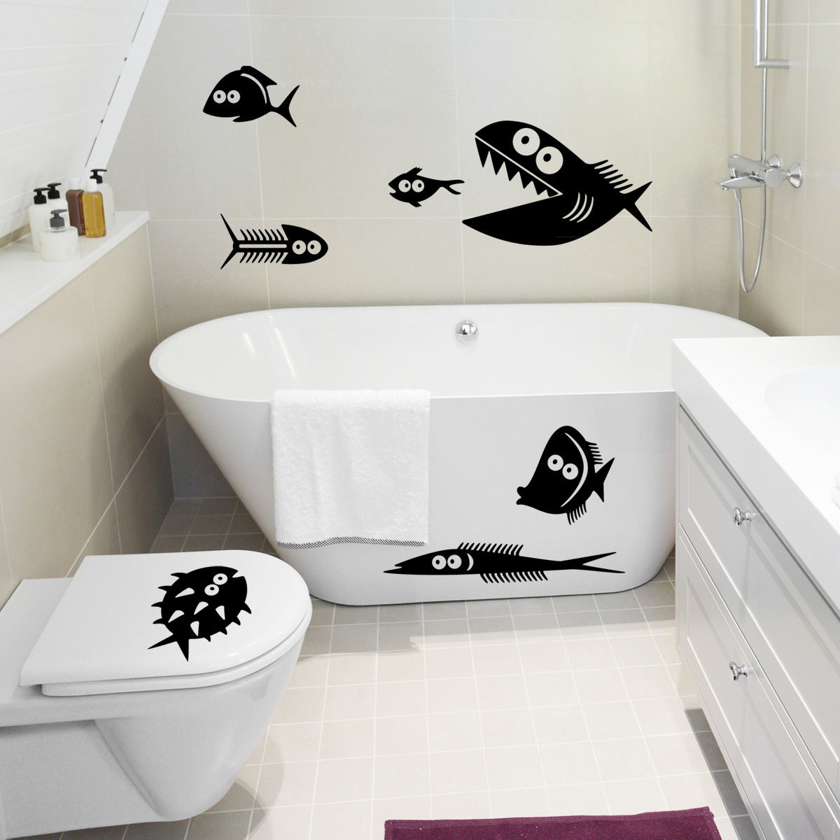 Wall decal Funny fishes