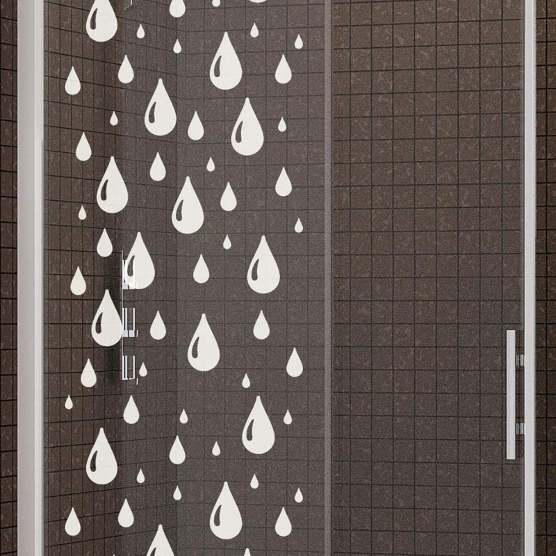 Sticker porte de douche Douce pluie