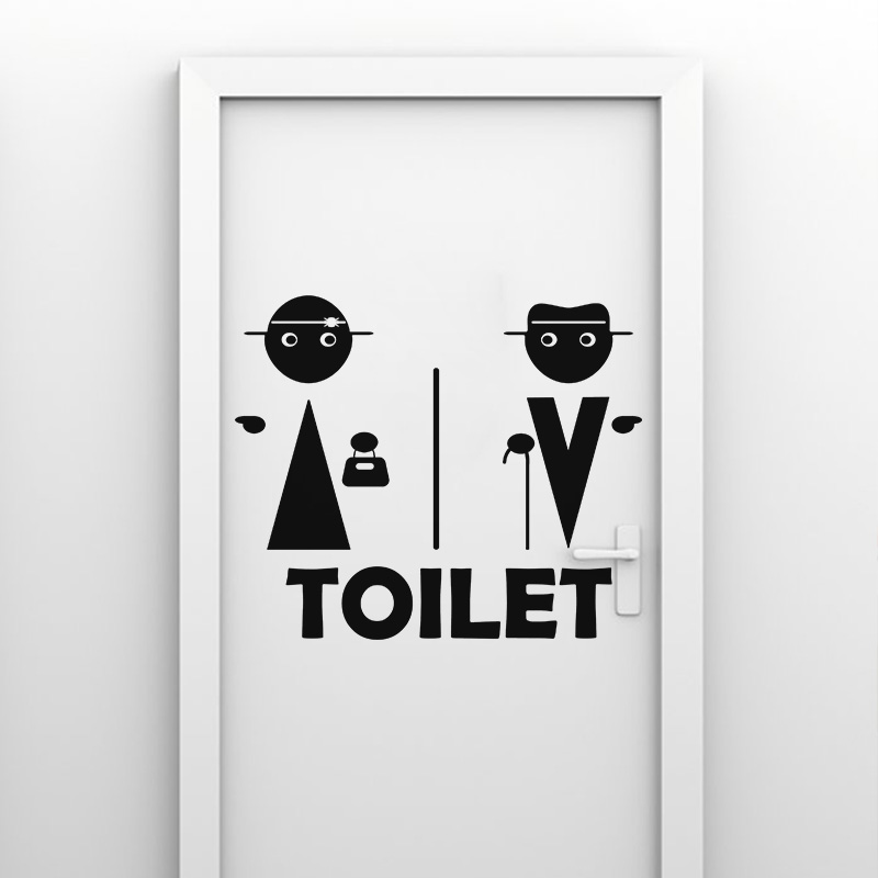 Sticker porte Indication toilette homme et femme