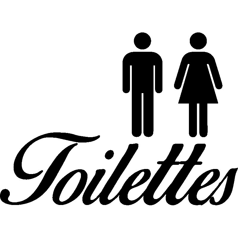 Sticker porte Panneau toilettes - Stickers SALLE DE BAIN ET WC