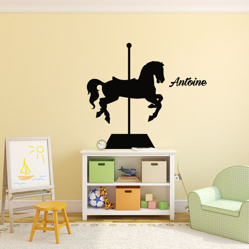 Wooden horse Wall decal Customizable Names