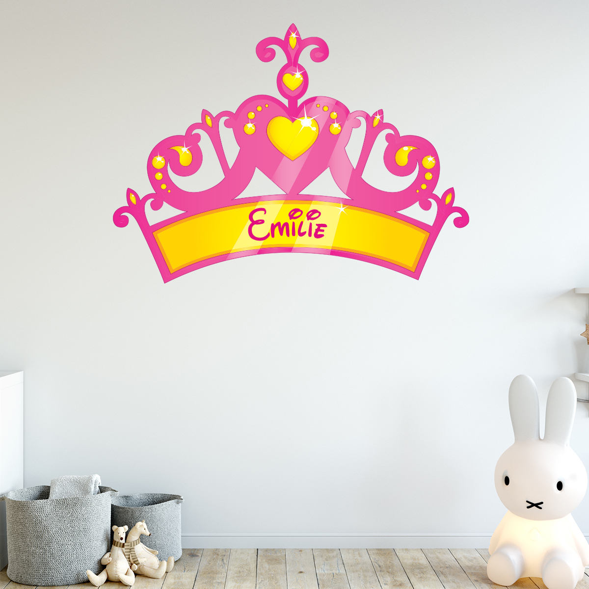 Kinderzimmer Wandtattoo Namen Prinz für Jungen mit 👑 Krone gestalten