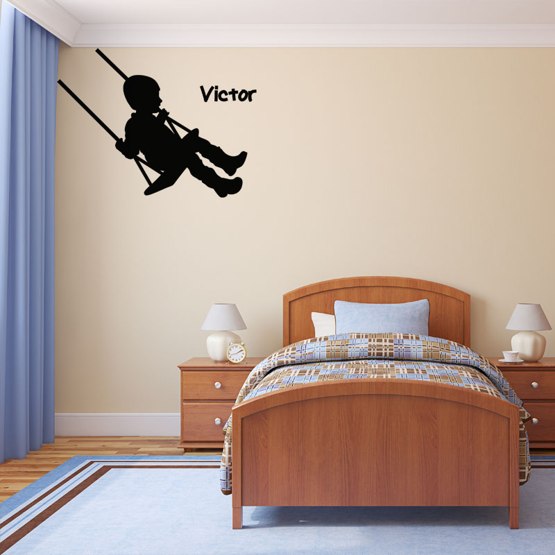 Let's play to swing Wall decal Customizable Names