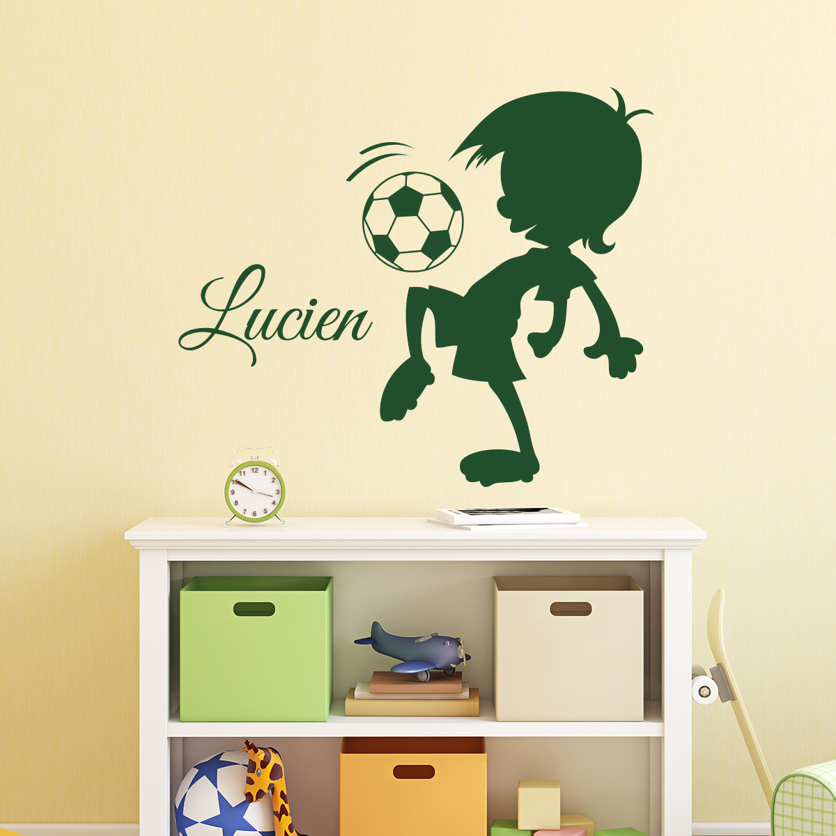 Little soccer player Wall decal Customizable Names
