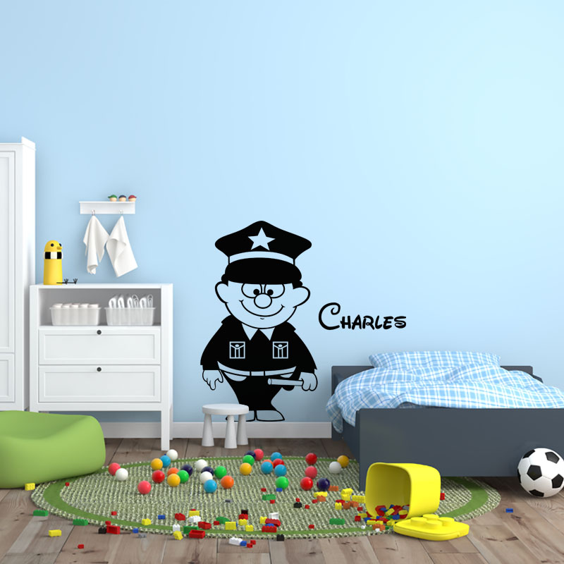 Little policeman Wall decal Customizable Names
